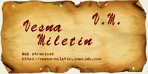 Vesna Miletin vizit kartica